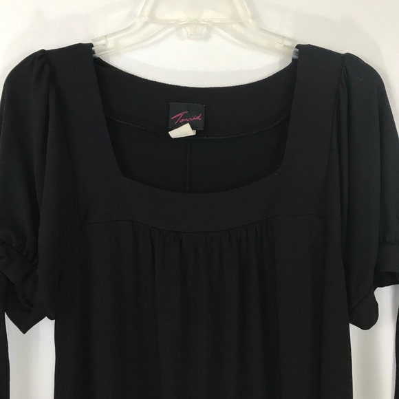 Torrid Black Short Tie Sleeve Tunic Dress 1 - Picture 4 of 8